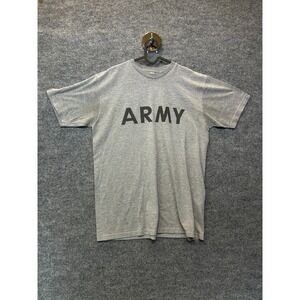 Vintage Unicor US Army IPFU PT T-Shirt Mens Gray Crewneck Short Sleeve - Medium